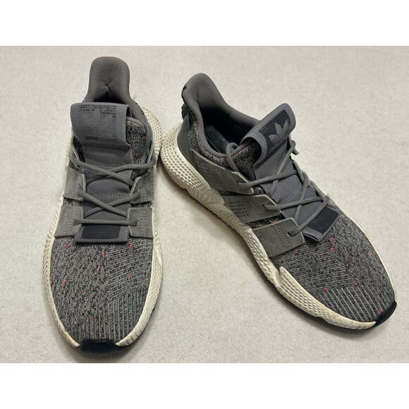 Adidas Prophere Men's Sneakers Sz 9.5 Gray Solar Red White Running Shoes CQ3023 - Picture 5 of 12